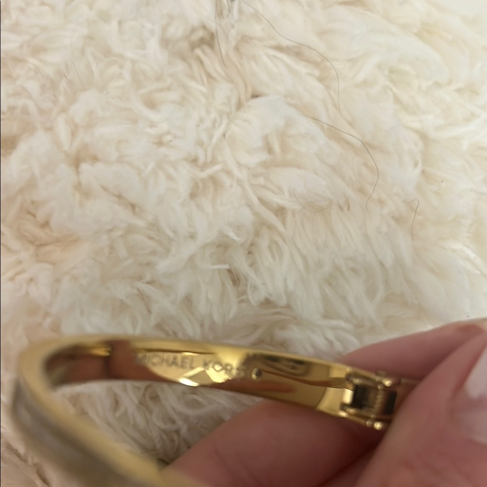 Michael Kors Gold and Silver Rhinestone Bangle Bracelet - Picture 2 of 3